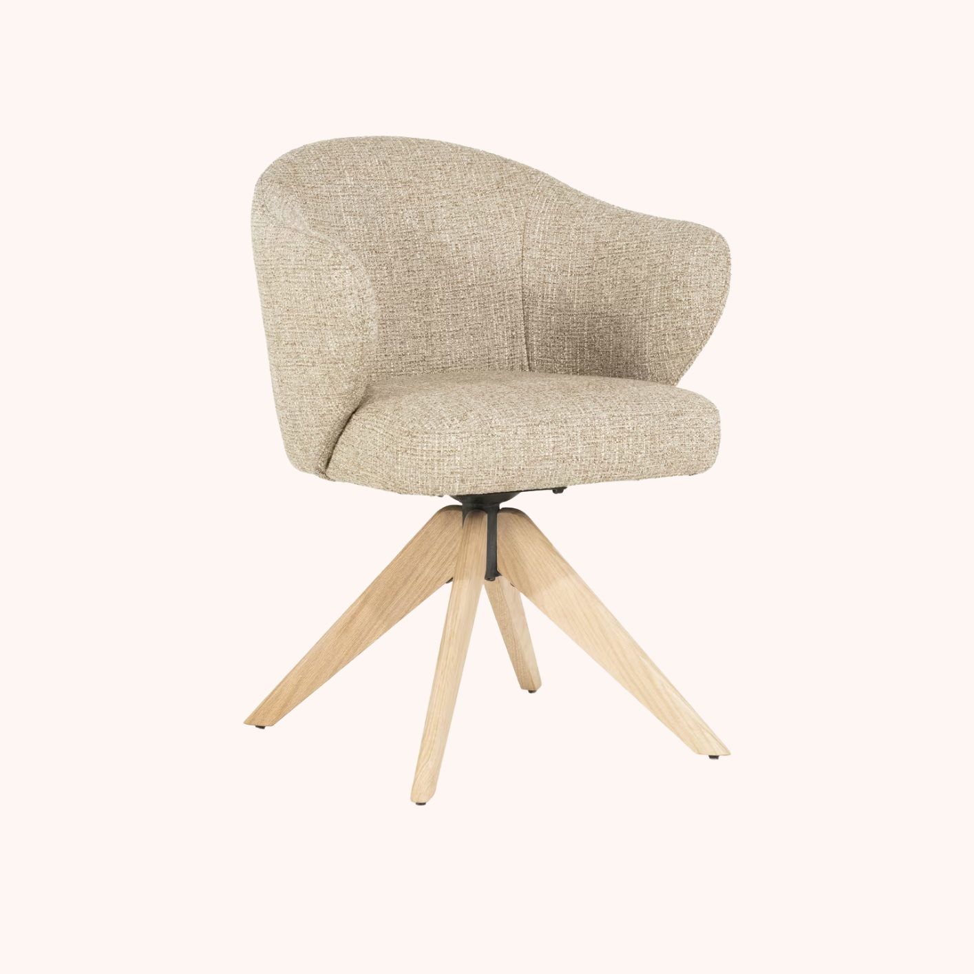 Draaibare Eetkamerstoel Connor Eiken onderstel taupe