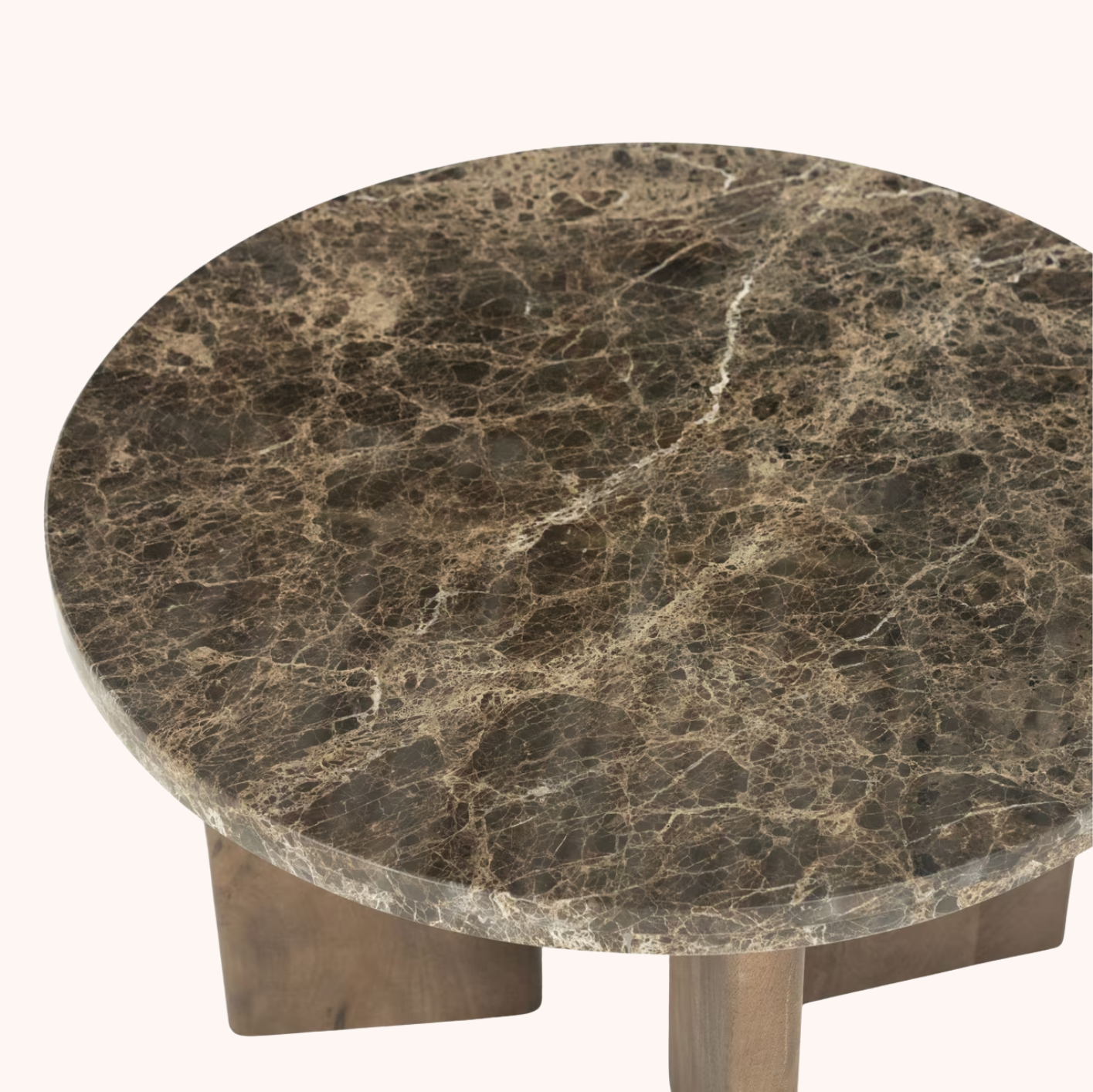 Ronde Salontafel Lando Marmer en mangohout