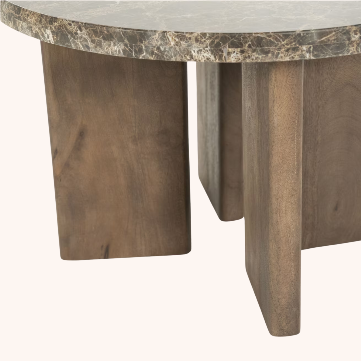 Ronde Salontafel Lando Marmer en mangohout