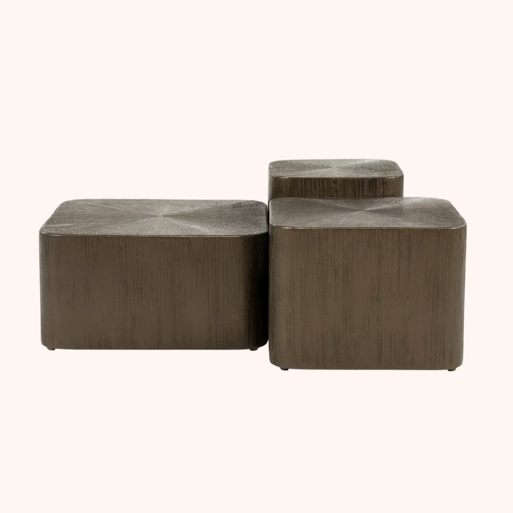 Salontafel Silva Metaal en MDF, Set van 3 stuks