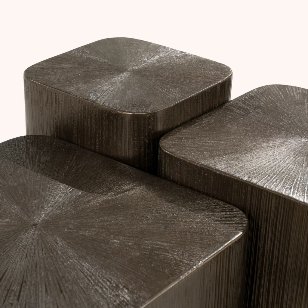 Salontafel Silva Metaal en MDF, Set van 3 stuks