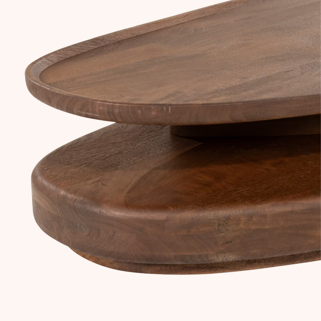 Organische Salontafel Nino Mangohout, 140 x 65cm