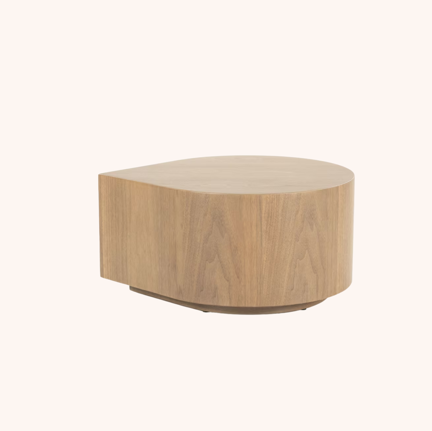 Organische Bijzettafel Jules Walnoot, 55 x 55cm lichtbruin