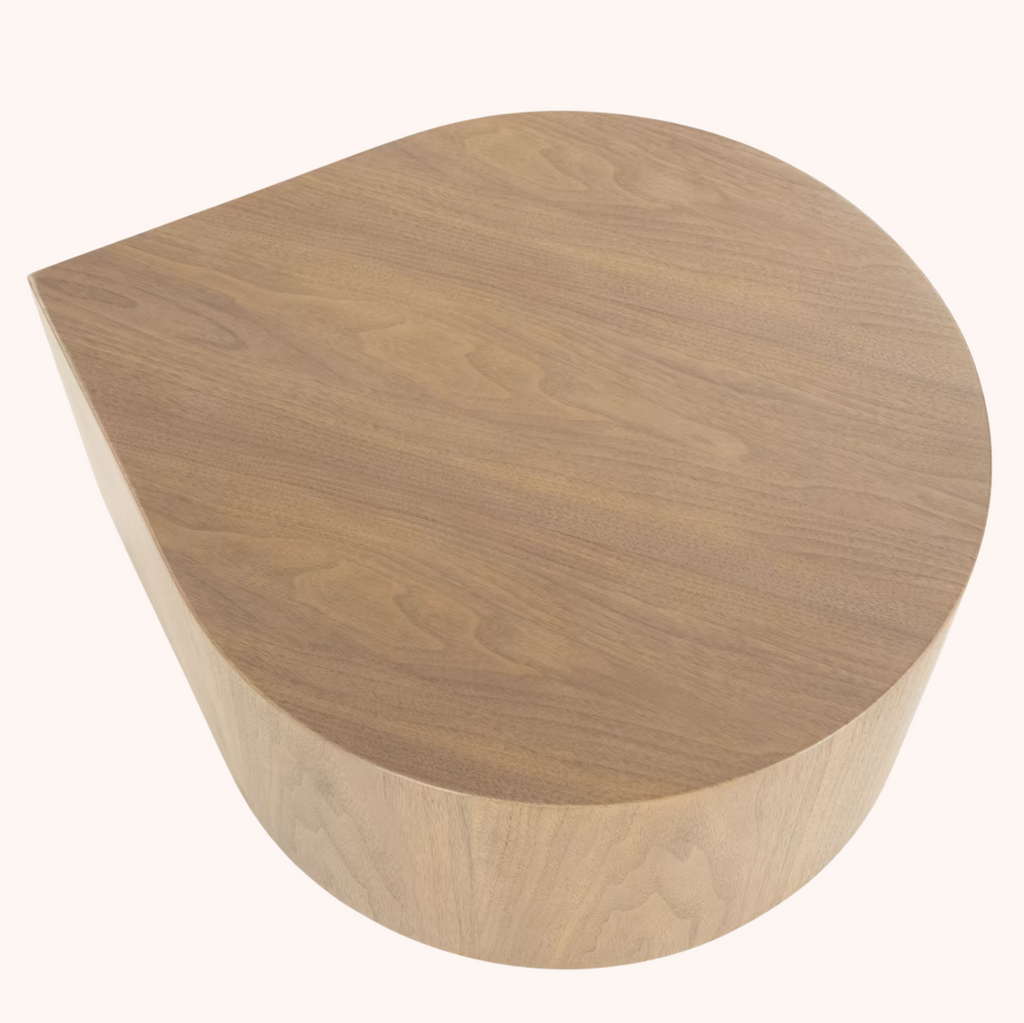 Organische Bijzettafel Jules Walnoot, 55 x 55cm lichtbruin