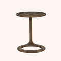 Ronde Bijzettafel Vito Marmer en Mangohout, 43 x 37cm