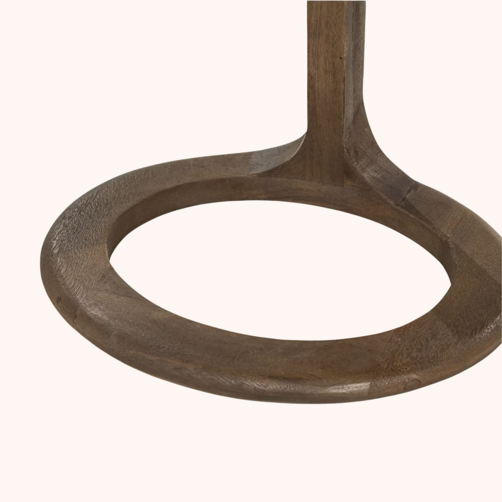 Ronde Bijzettafel Vito Marmer en Mangohout, 43 x 37cm