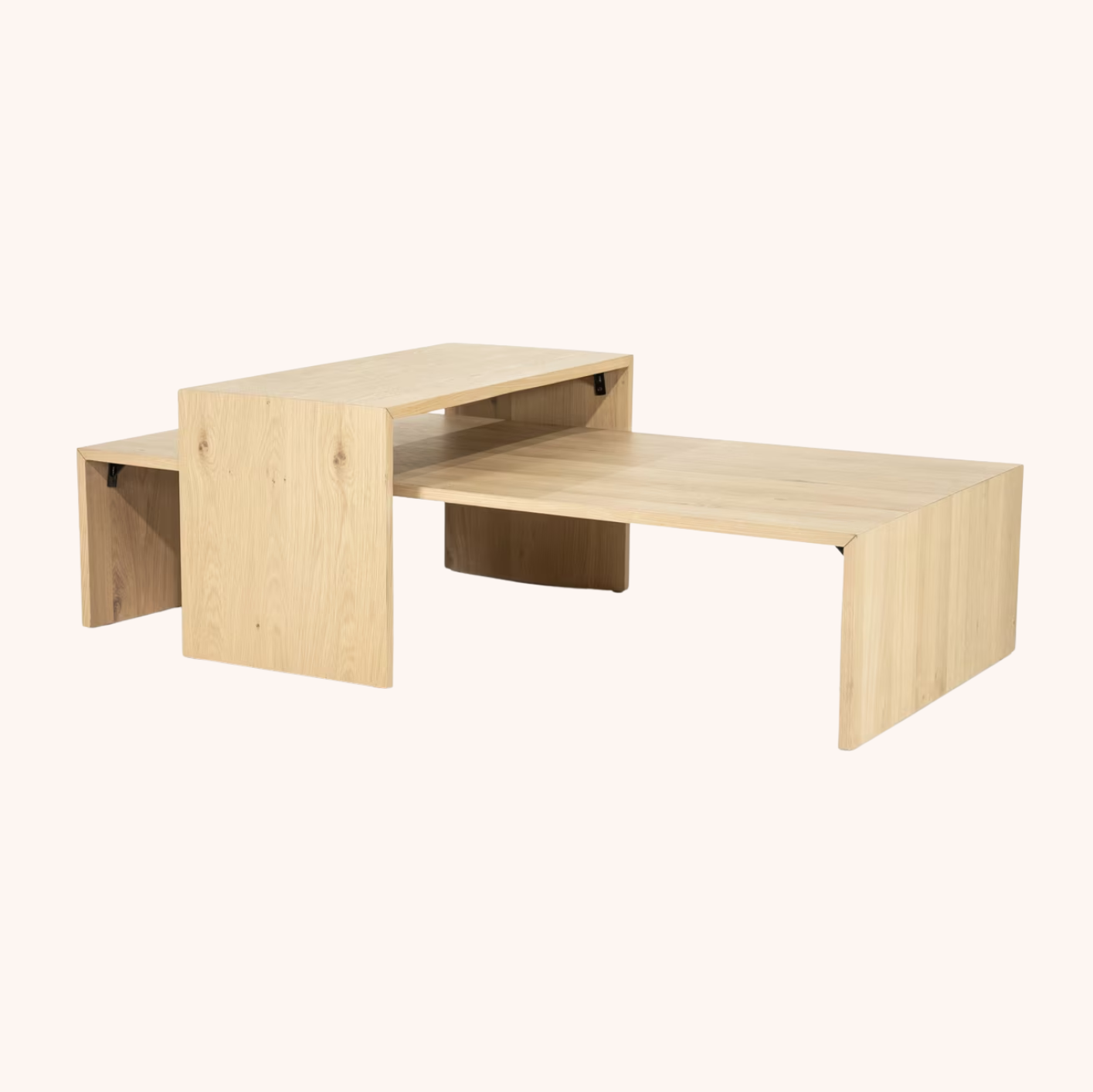 Salontafel Flo Eikenfineer, Set van 2 stuks