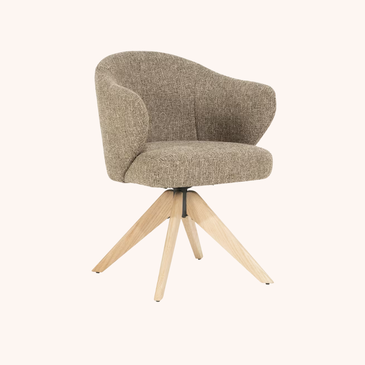 Draaibare Eetkamerstoel Connor Eiken onderstel bruin