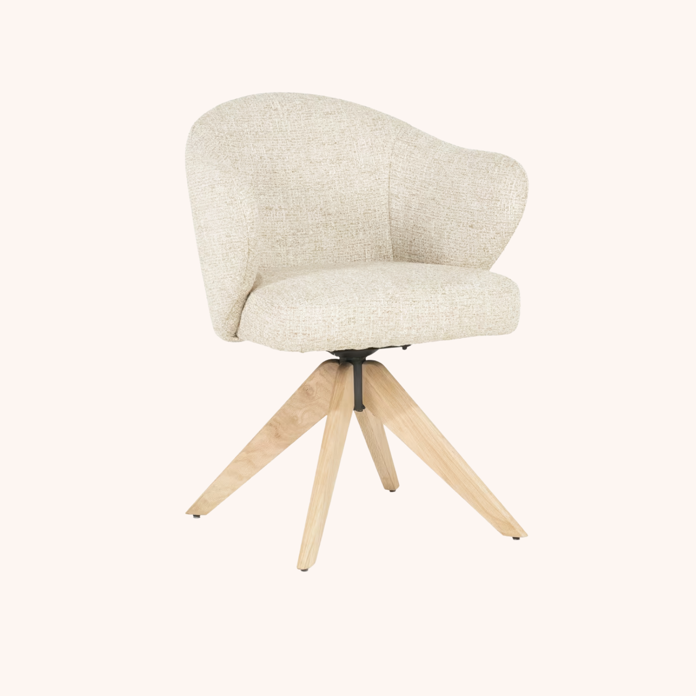 Draaibare Eetkamerstoel Connor Eiken onderstel beige