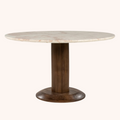 Ronde Eettafel Ted Marmer en mangohout, 130cm
