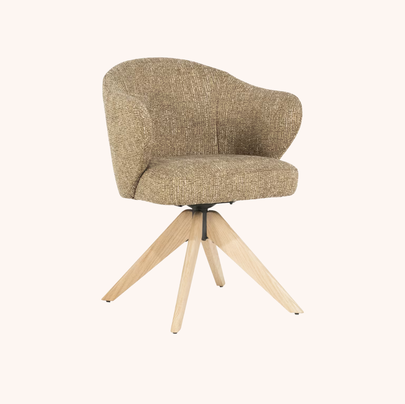 Draaibare Eetkamerstoel Connor Eiken onderstel mosterd