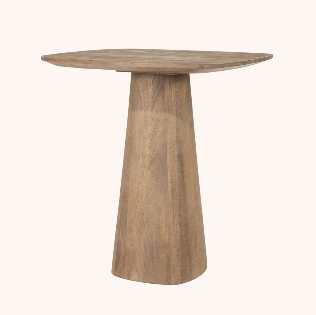 Bartafel Aron Mangohout, 80 x 80cm, kleur Lichtbruin