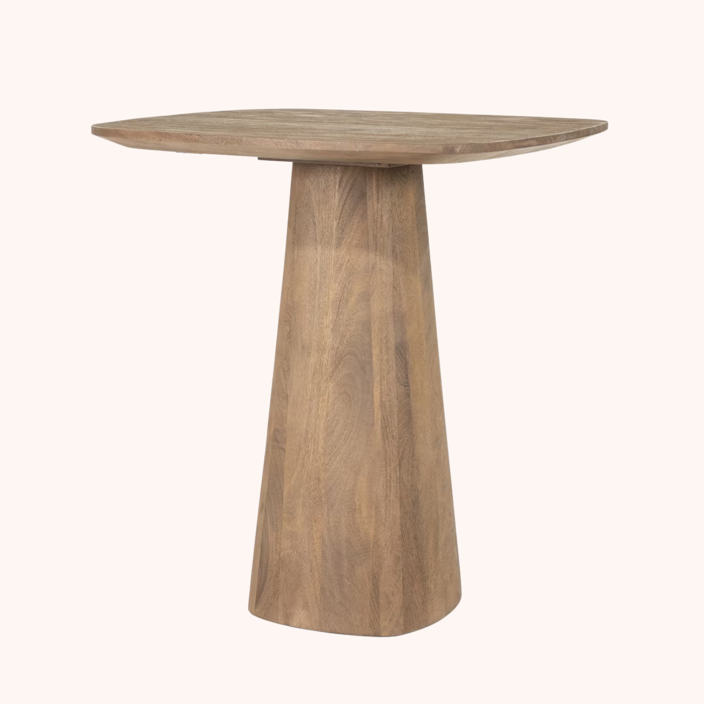 Bartafel Aron Mangohout, 80 x 80cm, kleur Lichtbruin