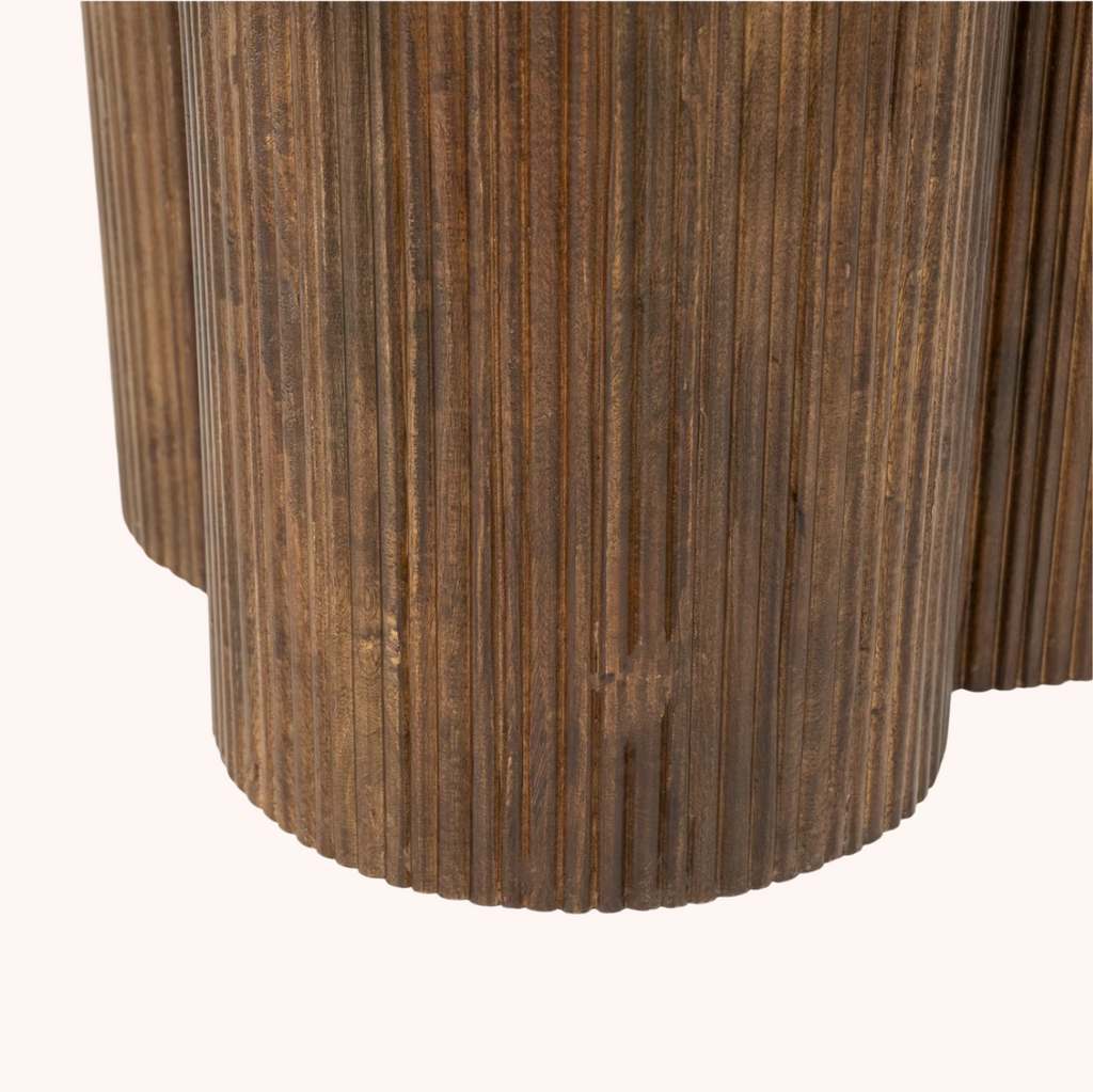 Ronde Eettafel Xanni Marmer en Mangohout, 130cm