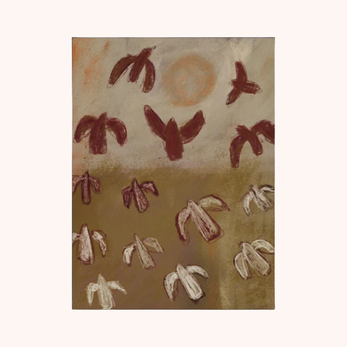 Wandkleed Sunbirds in maat en frame naar keuze