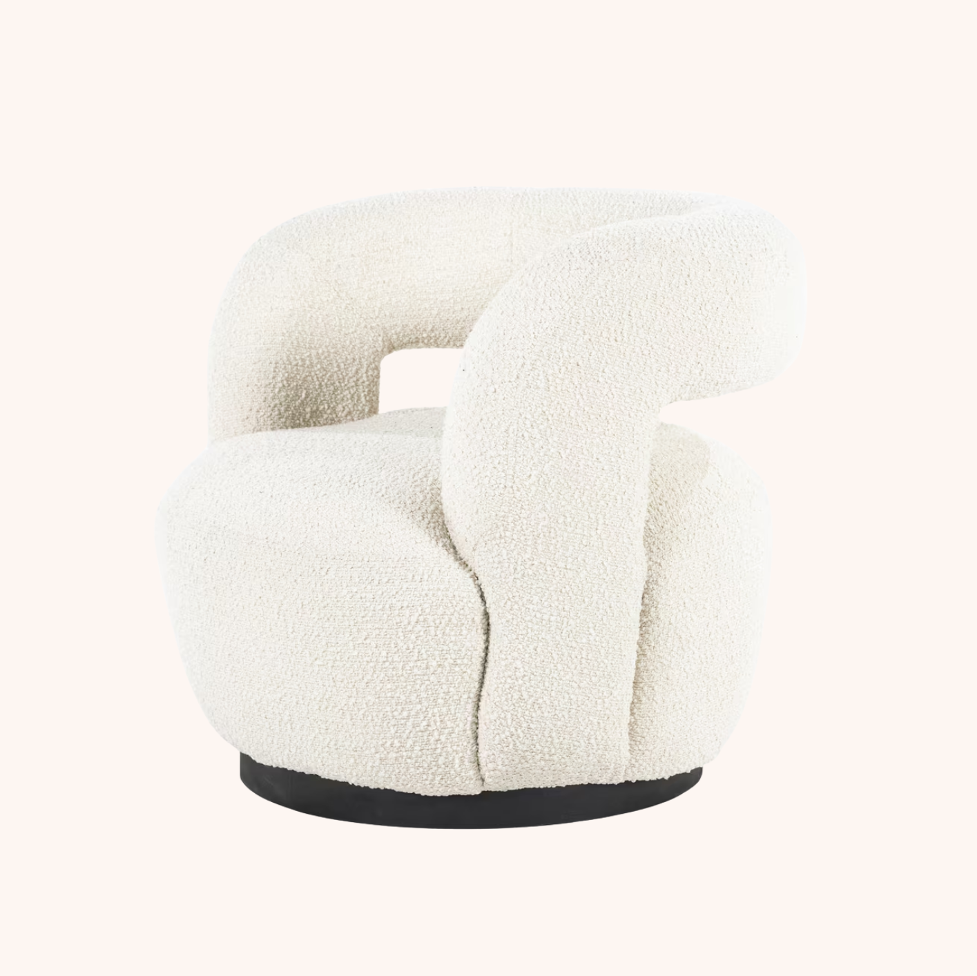 Draaifauteuil Sharon Bouclé beige