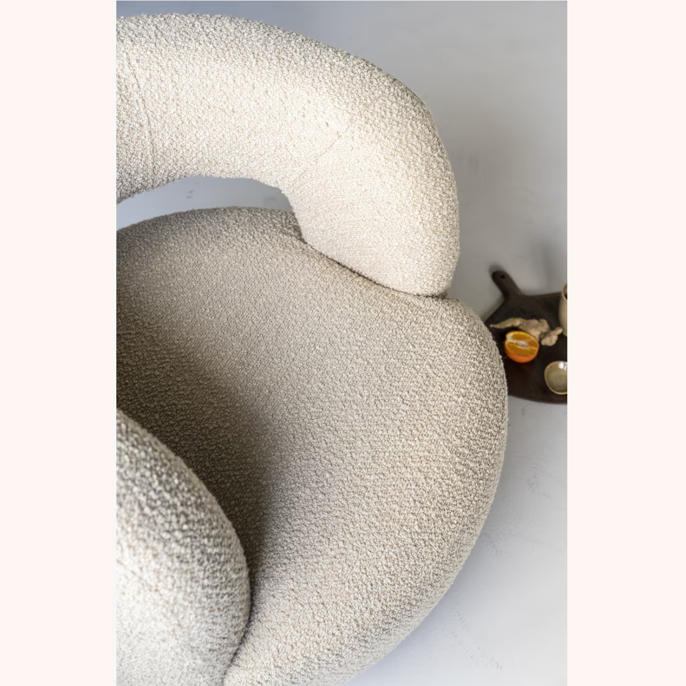 Draaifauteuil Sharon Bouclé zand