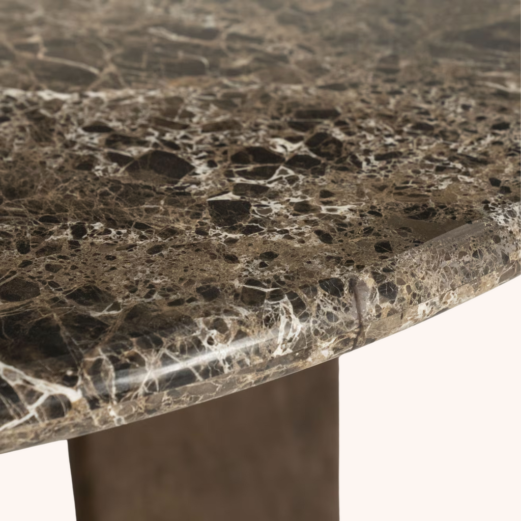 Ronde Eettafel Lando Marmer en mangohout, 127 cm