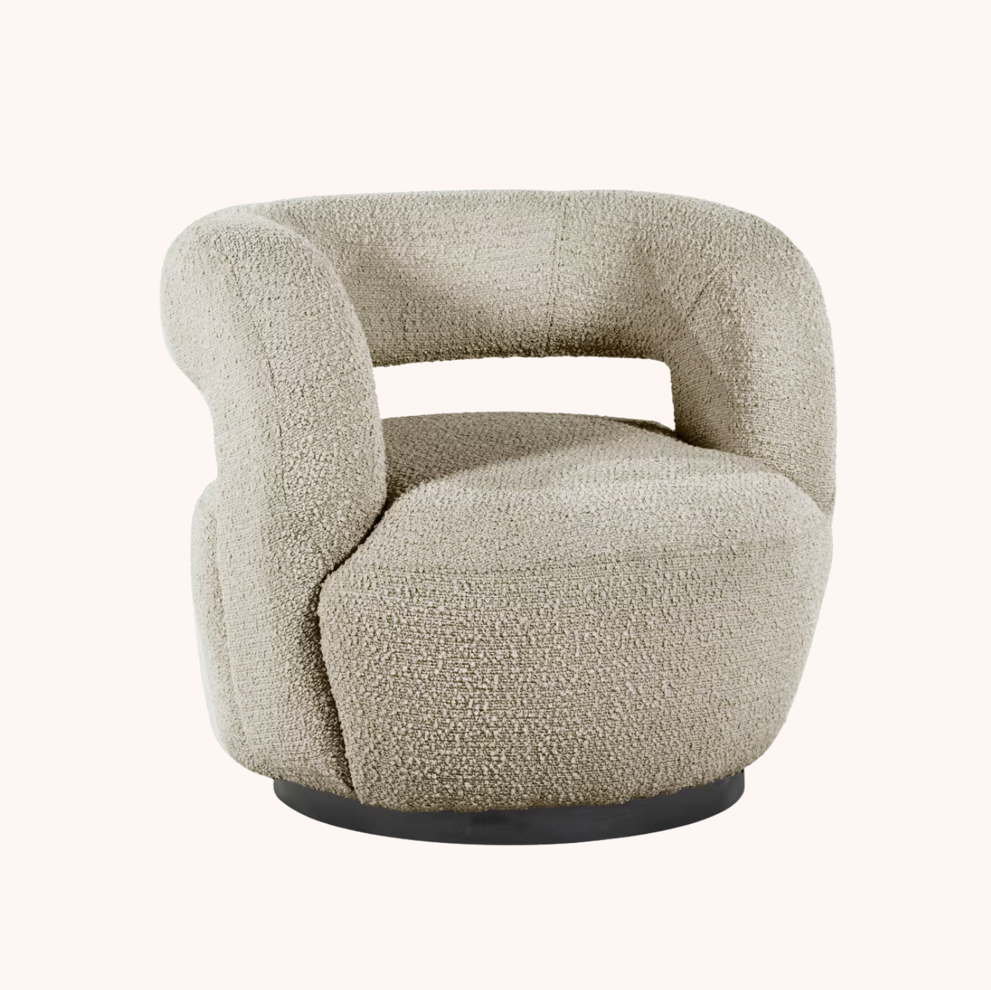 Draaifauteuil Sharon Bouclé zand
