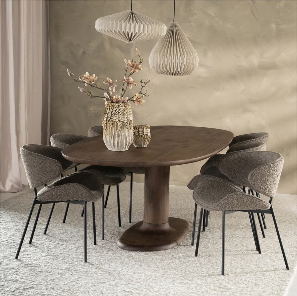 Ovale Eettafel Coco Mangohout, kleur Bruin