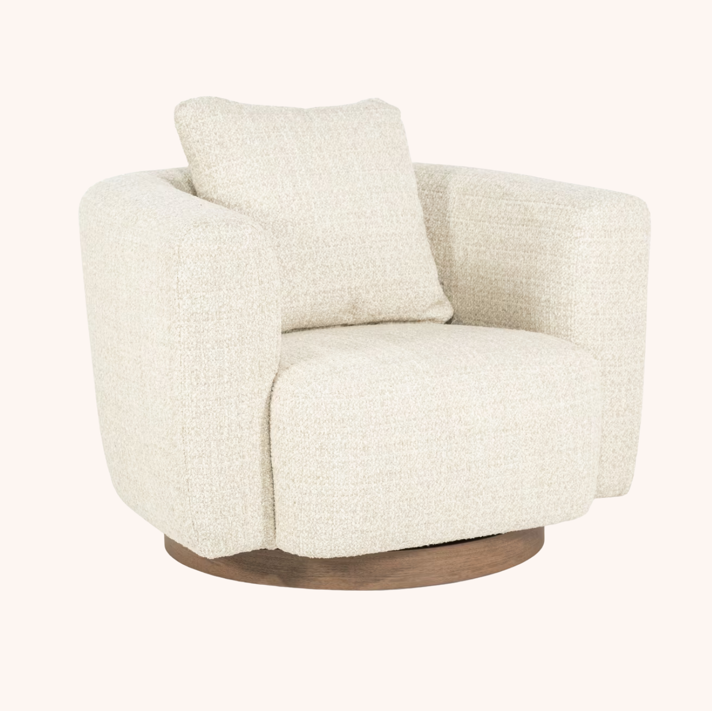 Draaifauteuil Jordan Grove Bouclé beige
