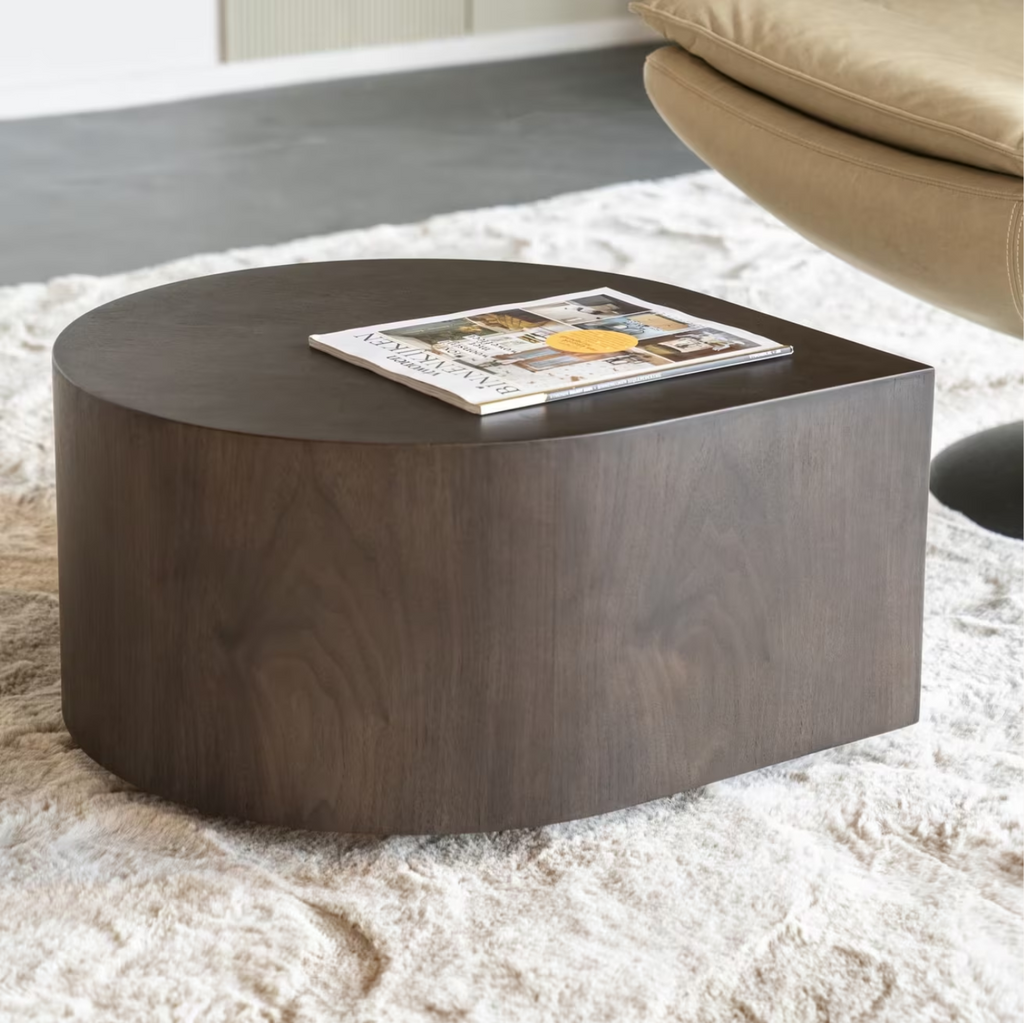 Organische Bijzettafel Jules Walnoot, 55 x 55cm bruin