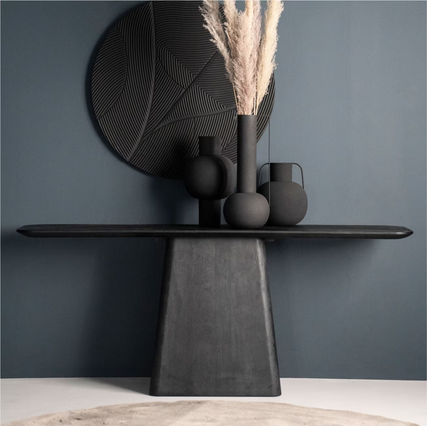 Sidetable Aron Mangohout, 180cm zwart