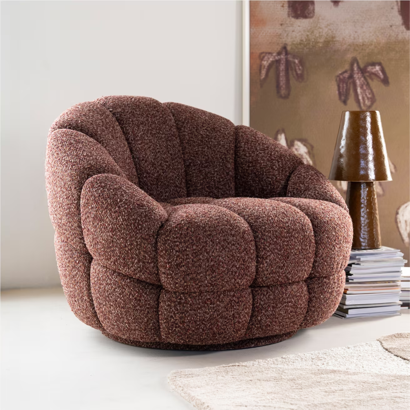 Fauteuil Tina Bouclé rood