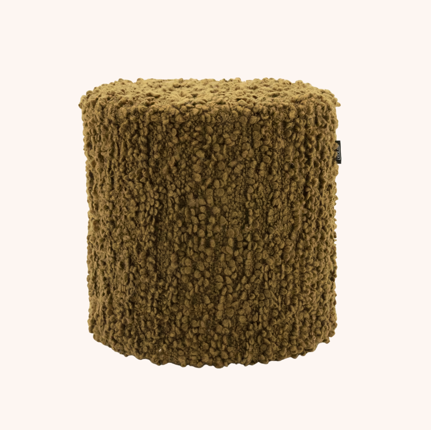 Poef Vista Grof Bouclé, 40cm mosterdgeel