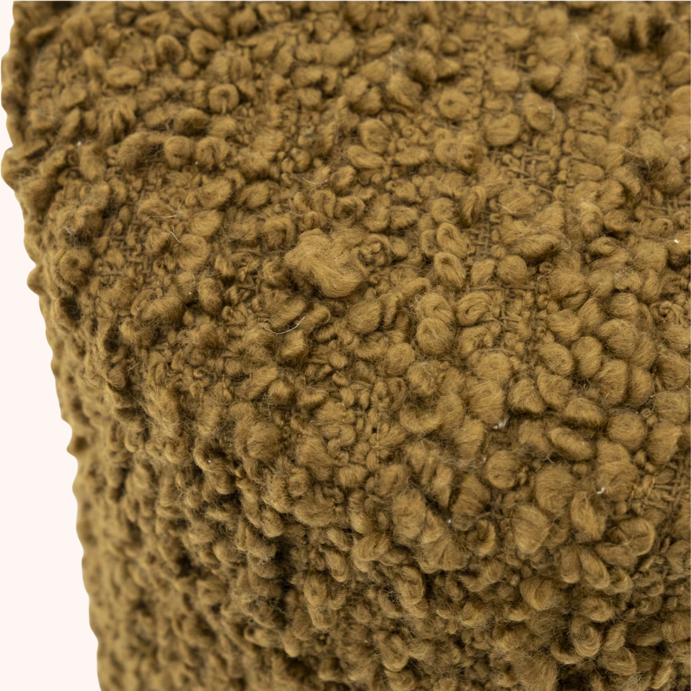 Poef Vista Grof Bouclé, 40cm mosterdgeel