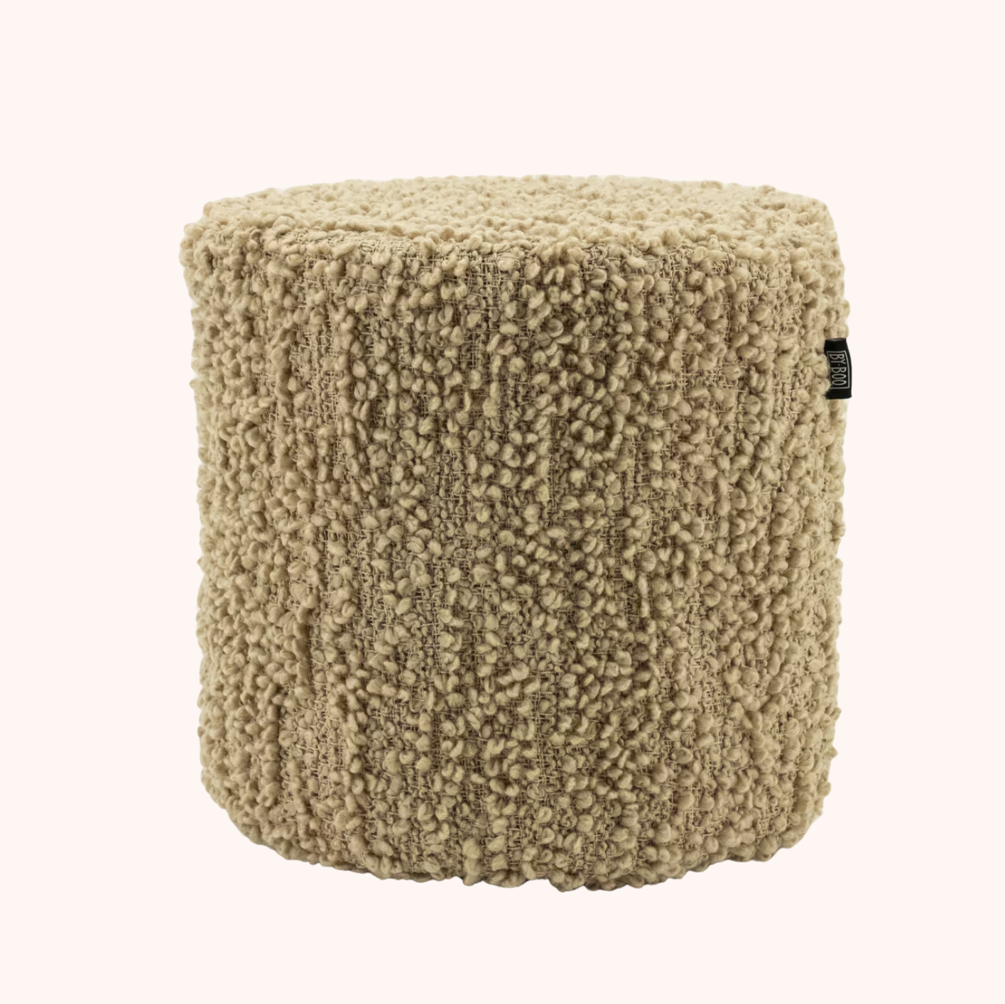 Poef Vista Grof Bouclé, 40cm beige
