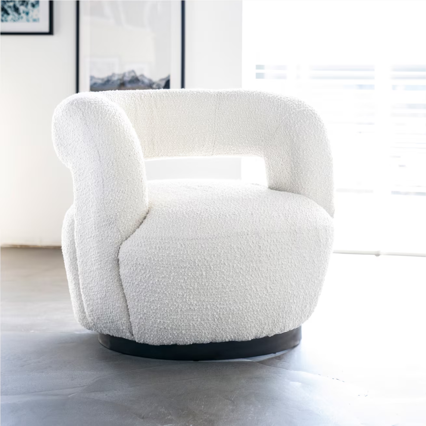 Draaifauteuil Sharon Bouclé beige