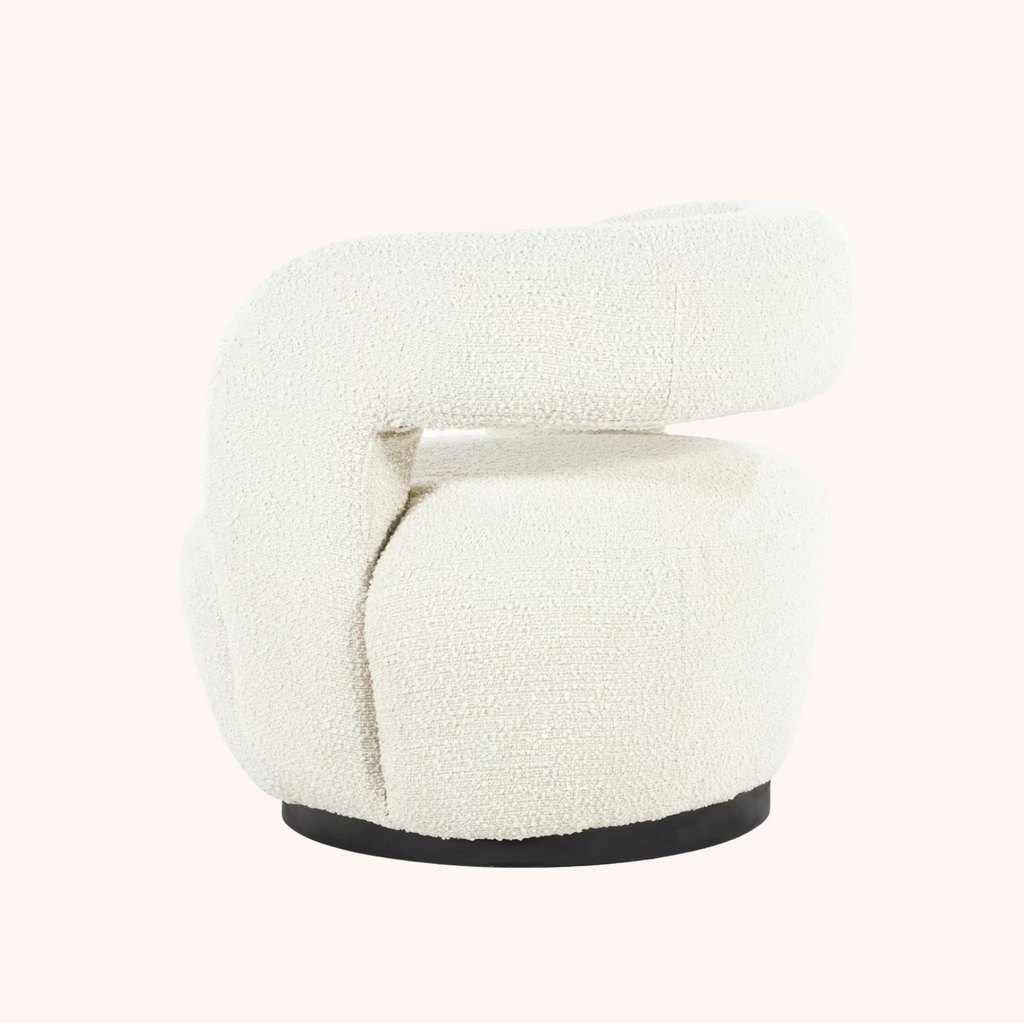 Draaifauteuil Sharon Bouclé beige