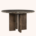 Ronde Eettafel Lando Marmer en mangohout, 127 cm