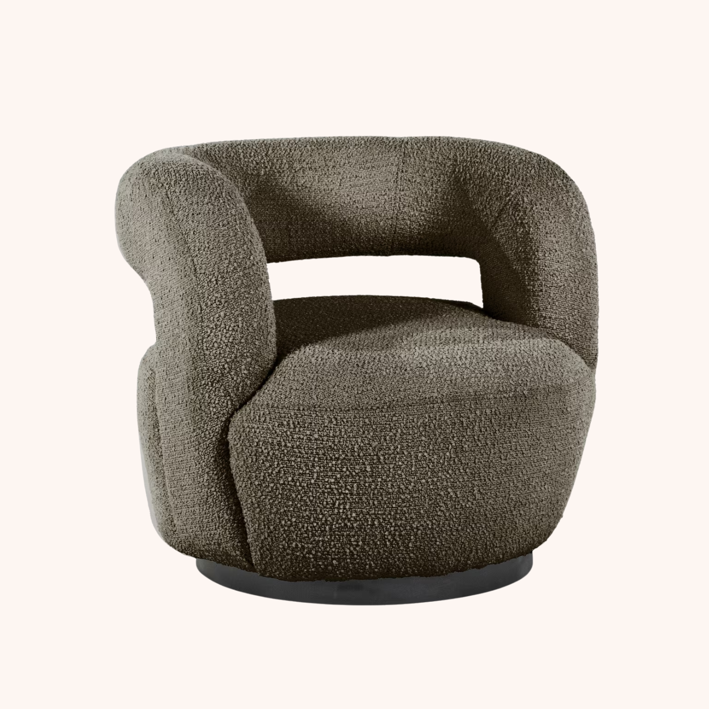 Draaifauteuil Sharon Bouclé bruin