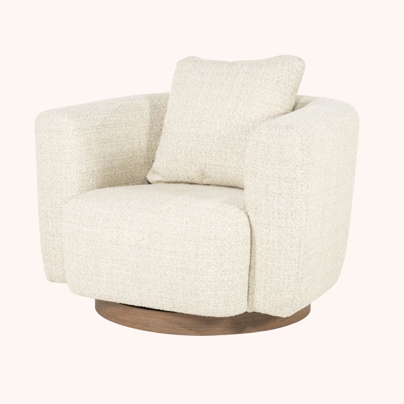 Draaifauteuil Jordan Grove Bouclé beige