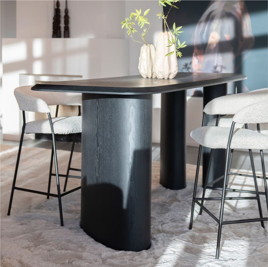 Bartafel Walter Eiken, 220 x 80cm zwart