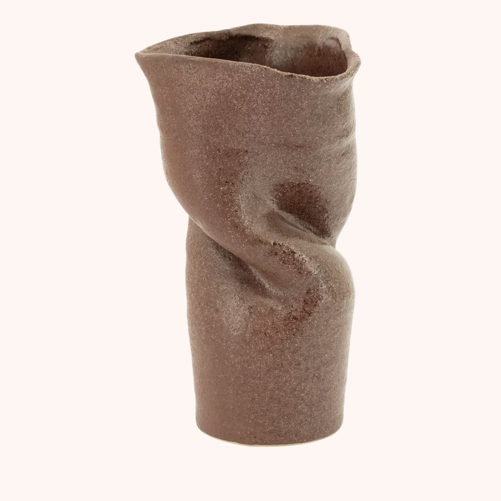 Vaas Songa Aardewerk, 36cm hoog burgundy
